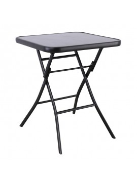 WOODWELL BALENO Πτυσσόμενο Τραπέζι Κήπου - Βεράντας, Μέταλλο Βαφή Μαύρο, Γυαλί Silk Μαύρο 60x60x70cm Ε2421,3