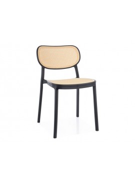 KRZESŁO BALI CZARNY/EFEKT RATTANU DIOMMI-80-3541
