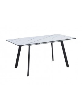STÓŁ BARI BIAŁY EFEKT MARMURU/CZARNY MAT 120(160)X80 DIOMMI-80-3523