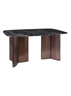 WOODWELL BARRY Τραπέζι Τραπεζαρίας, Επιφάνεια Μάρμαρο, Βάση Μέταλλο Απόχρωση Καρυδί 180x90x73cm ΕΜ782,2