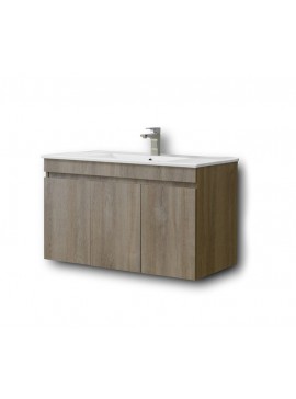 Πάγκος OMEGA GREY OAK 100 3BOM100GOΝ 97x44x60cm, Νιπτήρας 100x45  3BOM100GOΝ