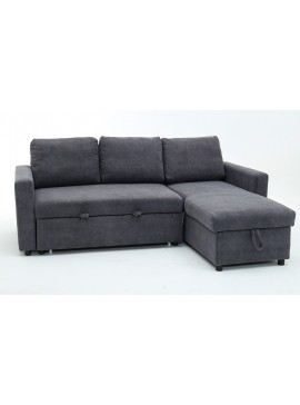 Insi  Baxter γωνιακός καναπές κρεβάτι με αποθηκευτικό χώρο 211x147x87εκ. Γκρι με αναστρέψιμη γωνία   0011.LN40GR 