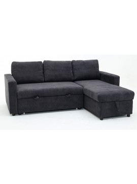 Insi  Baxter γωνιακός καναπές κρεβάτι με αποθηκευτικό χώρο 211x147x87εκ. Γκρι σκούρο με αναστρέψιμη γωνία   0011.LN40DG 