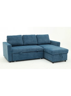 Insi  Baxter γωνιακός καναπές κρεβάτι με αποθηκευτικό χώρο 211x147x87εκ. Μπλε με αναστρέψιμη γωνία   0011.LN40BL 