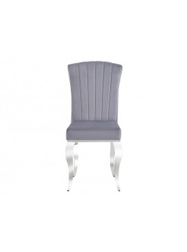 CHAIR PRINCE VELVET CHROME / GRAY TAP. 195 DIOMMI PRINCEVSZCH DIOMMI-80-2450