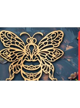 Σετ των 2 Intra απο ξύλο plywood 3mm-4mm πάχος Bee Wall Decors Cut  Δίασταση 40x40 cm INTRAFABR-100997678