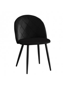 WOODWELL BELLA Καρέκλα Tραπεζαρίας, Μέταλλο Βαφή Μαύρο, Ύφασμα Velure Απόχρωση Μαύρο 50x56x80cm ΕΜ759,4
