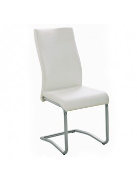 WOODWELL BENSON Καρέκλα Μέταλλο Χρώμιο, PVC Cream 43x58x98cm ΕΜ931,1