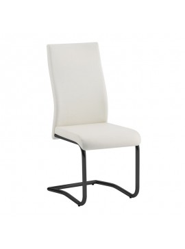 WOODWELL BENSON Καρέκλα Μέταλλο Βαφή Μαύρο, PVC Cream 46x52x97cm ΕΜ931,1Μ