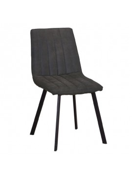 WOODWELL BETTY Καρέκλα Μέταλλο Βαφή Μαύρο, Ύφασμα Suede Ανθρακί 45x60x87cm ΕΜ791,1