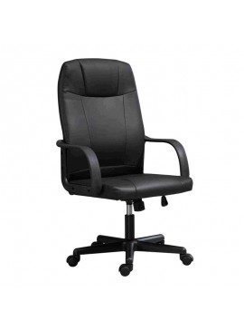 WOODWELL ΕΟ560BF1010 Πολυθρόνα Γραφείου Διευθυντή Pvc Μαύρο 61x52x102/114cm ΕΟ560