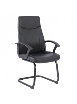 WOODWELL ΕΟ527,1VBF1250V Πολυθρόνα Γραφείου Επισκέπτη, Pu Μαύρο 60x64x100cm ΕΟ527,1V