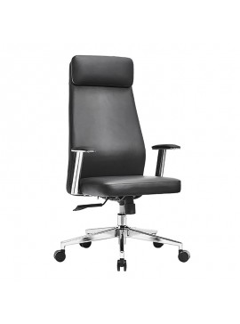 WOODWELL BF8800 Πολυθρόνα Γραφείου Διευθυντή, Pu Μαύρο, Βάση & 68x68x120/128cm ΕΟ612,1