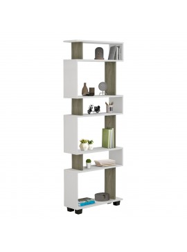 ΒΙΒΛΙΟΘΗΚΗ ΜΕΛΑΜΙΝΗΣ OWLOLIVE GREY ΛΕΥΚΟ 60x19,5x165Yεκ.HM8923.11