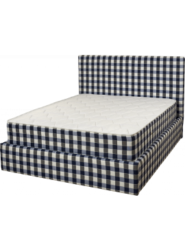 KPS KPS/ ΝΤΥΜΕΝΟ ΚΡΕΒΑΤΙ ΜΕ ΜΠΛΕ ΚΑΡΟ BIOCOTTON ΥΦΑΣΜΑ ΧΩΡΙΣ ΑΠΟΘΗΚΕΥΤΙΚΟ ΧΩΡΟ 180X190 ΕΚ. KPS-000016