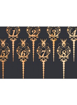 Σετ των 2 Intra απο ξύλο plywood 3mm-4mm πάχος Αριθμός γενεθλίων Cake Topper . Δίασταση 15x15 cm INTRAFABR-72580010