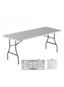 WOODWELL ΕΟ179,1BLOW-R Τραπέζι Συνεδρίου - Catering Πτυσσόμενο (Βαλίτσα), HDPE Άσπρο, Μέταλλο Βαφή Γκρι 180x75x74cm ΕΟ179,1
