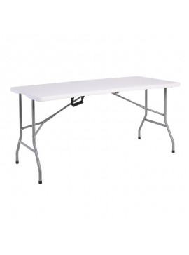 WOODWELL BLOW-R Τραπέζι Συνεδρίου - Catering Πτυσσόμενο (Βαλίτσα), Μέταλλο Γκρι, HDPE Άσπρο 35mm  152x70x74cm ΕΟ181,1