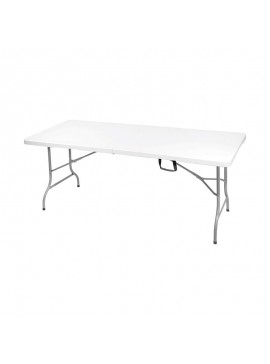 WOODWELL ΕΟ179,WBLOW Τραπέζι  Συνεδρίου - Catering Πτυσσόμενο (Βαλίτσα), HDPE Άσπρο, Μέταλλο Βαφή Γκρι 180x75x74cm ΕΟ179,W