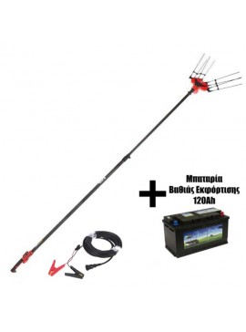 Σετ Ελαιοραβδιστικό Τηλεσκοπικό Blue Bird EGEO 22-50AT 12V Καρμπονικό + Μπαταρια Βαθιάς Εκφόρτισης 120Ah KIDO-
090/651Α