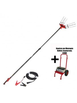 Σετ Ελαιοραβδιστικό Τηλεσκοπικό Blue Bird EGEO 22-50AT 12V Καρμπονικό Με Καρότσι & Μπαταρια Βαθιάς Εκφόρτισης 120Ah KIDO-
090/651Β