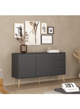 Insi Bodo μπουφές με 2 πόρτες και 3 συρτάρια 147x39x81,7εκ. Γκρι  009.TV22 