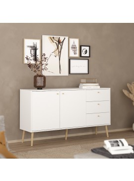 Insi Bodo μπουφές με 2 πόρτες και 3 συρτάρια 147x39x81,7εκ. Λευκό  009.TV21 