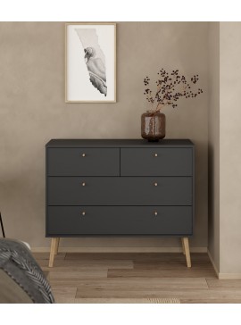 Insi Bodo συρταριέρα με 4 συρτάρια 98,7x39,1x81,7εκ. Γκρι  0201.TV27 