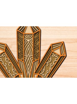 Σετ των 2 Intra απο ξύλο plywood 3mm-4mm πάχος κοπής πολλαπλών επιπέδων λέιζερ BOHO Δίασταση 15x15 cm INTRAFABR-75289782