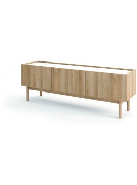 Lh-homefurniture Έπιπλο τηλεόρασης BOHO Φυσικό+Λευκό μάρμαρο 144x48x37cm P_BH_TV