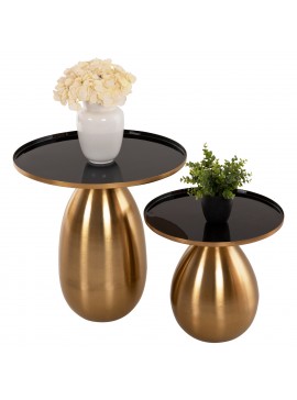 Intrahome ΒΟΗΘΗΤΙΚΑ ΤΡΑΠΕΖΑΚΙΑ 2ΤΜΧ DECASABLANCANNCASABLANCA ΜΕΤΑΛΛΟ ΣΕ ΜΑΥΡΟ&ΧΡΥΣΟ Φ50,5 & Φ40,5εκ. intraho-1646391