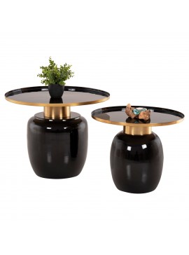 Intrahome ΒΟΗΘΗΤΙΚΑ ΤΡΑΠΕΖΑΚΙΑ 2ΤΜΧ FRYNCASABLANCABU_DHCASABLANCABI ΜΕΤΑΛΛΟ ΜΑΥΡΟ&ΧΡΥΣΟ Φ60 & Φ50,5 εκ. intraho-1646392