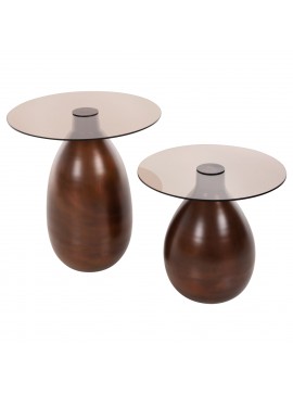 Intrahome ΒΟΗΘΗΤΙΚΑ ΤΡΑΠΕΖΑΚΙΑ RRUSTENBURGN 2ΤΜΧ ΜΕΤΑΛΛΟ ΧΑΛΚΙΝΟ-ΓΥΑΛΙ Φ44 & Φ40 εκ. intraho-1646396