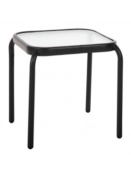 ΤΡΑΠΕΖΑΚΙ ΒΟΗΘΗΤΙΚΟ ΕΞ.ΧΩΡΟΥ ΤΕΤΡΑΓΩΝΟ DIDO HM5975.01 ΑΝΘΡΑΚΙ ΜΕΤΑΛΛΟ-ΓΥΑΛΙ 41x41x43Υεκ