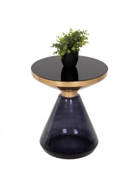 Intrahome ΒΟΗΘΗΤΙΚΟ ΤΡΑΠΕΖΑΚΙ DEMMY ΜΑΥΡΟ & ΜΟΒ ΓΥΑΛΙ-ΧΡΥΣΟ ΜΕΤΑΛΛΟ Φ41x48Υεκ intraho-1646471