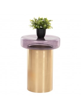 Intrahome ΒΟΗΘΗΤΙΚΟ ΤΡΑΠΕΖΑΚΙ CIVRY-SUR-SEINEMO ΜΩΒ ΓΥΑΛΙ-ΧΡΥΣΟ ΜΕΤΑΛΛΟ Φ39Χ54Υεκ intraho-1646472