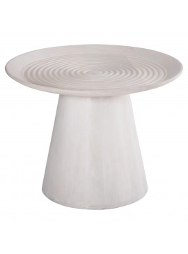 Intrahome ΒΟΗΘΗΤΙΚΟ ΤΡΑΠΕΖΙ ΣΤΡΟΓΓΥΛΟ ROSS ΜΑΣΙΦ ΞΥΛΟ MCASABLANCANGO ΣΕ ΛΕΥΚΟ Φ45x48Υεκ. intraho-1646437