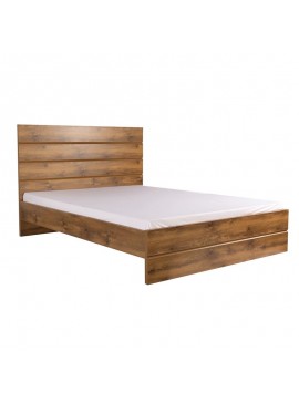 WOODWELL Ε7018,1BORNEO Κρεβάτι Διπλό, για Στρώμα 150x200cm, Απόχρωση Καρυδί 160x211x114cm Ε7018,1
