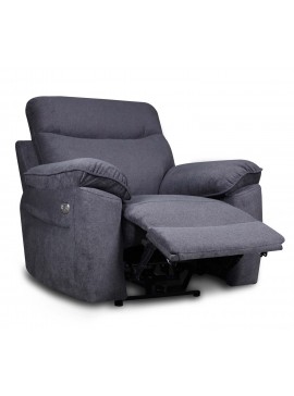 Insi Boston πολυθρόνα Relax με ηλεκτρική ανάκλιση 101x100x102εκ. Γκρι Σκούρο ύφασμα  0051.MS03DG 