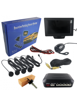 77348 GloboStar® Kit Αισθητήρα Παρκαρίσματος με 4 Αισθητήρες Camera και Οθόνη GloboStar 77348