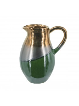 Artekko Electric Κεραμικό Βάζο Κανάτα σε Πράσινο με Μπρονζέ (20.5x16x25)cm Artekko C6109