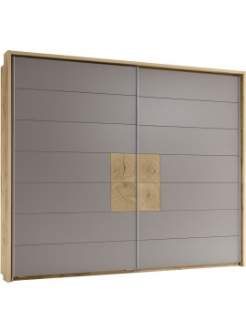 Lh-homefurniture Ντουλάπα συρόμενη Campus Γραφίτης+ φυσικό 280x230x62cm A_24116_CMP_G