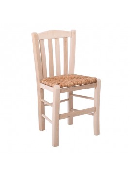 WOODWELL CASA Καρέκλα Οξιά Άβαφη με Ψάθα Αβίδωτη 42x45x88cm Ρ966,0