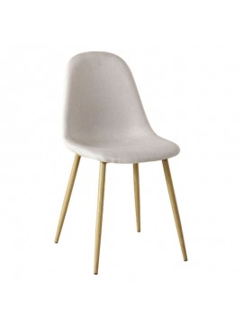 WOODWELL CELINA Καρέκλα Μέταλλο Βαφή Φυσικό, Ύφασμα Μπεζ 45x54x85cm ΕΜ907,4