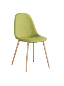 WOODWELL CELINA Καρέκλα Μέταλλο Βαφή Φυσικό, Ύφασμα Πράσινο 45x54x85cm ΕΜ907,3