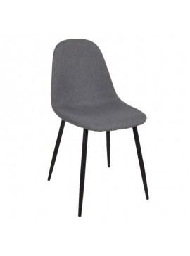 WOODWELL CELINA Καρέκλα Μέταλλο Βαφή Μαύρο, Ύφασμα Γκρι 45x54x85cm ΕΜ907,1Μ