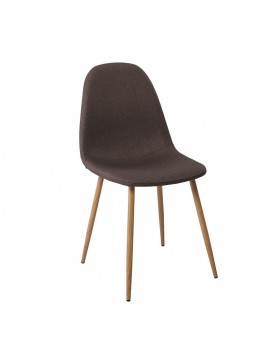 WOODWELL CELINA Καρέκλα Μέταλλο Βαφή Φυσικό, Ύφασμα Καφέ 45x54x85cm ΕΜ907,2