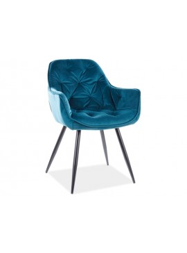 CHERRY VELVET CHAIR ΜΑΥΡΗ ΚΟΡΝΙΖΑ / TURQUOISE BLUVEL 85 DIOMMI CHERRYVCTU DIOMMI-80-1621