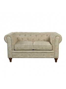 WOODWELL Ε942,21CHESTERFIELD York Kαναπές 2Θέσιος Σαλονιού - Καθιστικού, Ύφασμα Απόχρωση Μπεζ 150x82x77cm Ε942,21