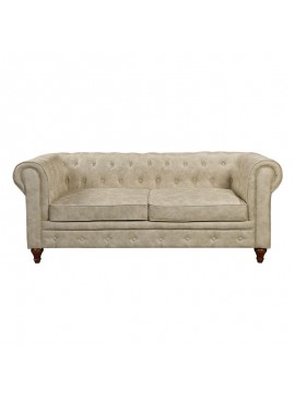 WOODWELL Ε942,31CHESTERFIELD York Kαναπές 3Θέσιος Σαλονιού - Καθιστικού, Ύφασμα Απόχρωση Μπεζ 190x82x77cm Ε942,31